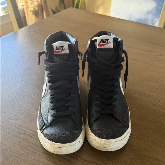 Nike Black and White Blazers High-Top Sneakers - Picture 1 of 5
